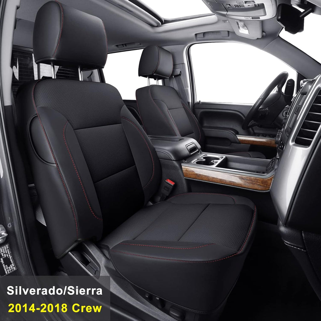 Custom Fit Seat Covers for Chevy Silverado Sierra 1500 Crew Cab (Black) D9902