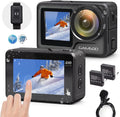 4K 60FPS Waterproof Action Camera with Stabilization, WiFi, Dual Screen, 2 Batteries J1361