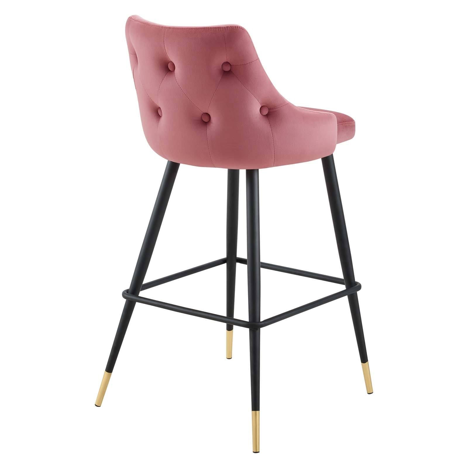 Light Gray Performance Velvet Bar Stool Set of 2 C1998