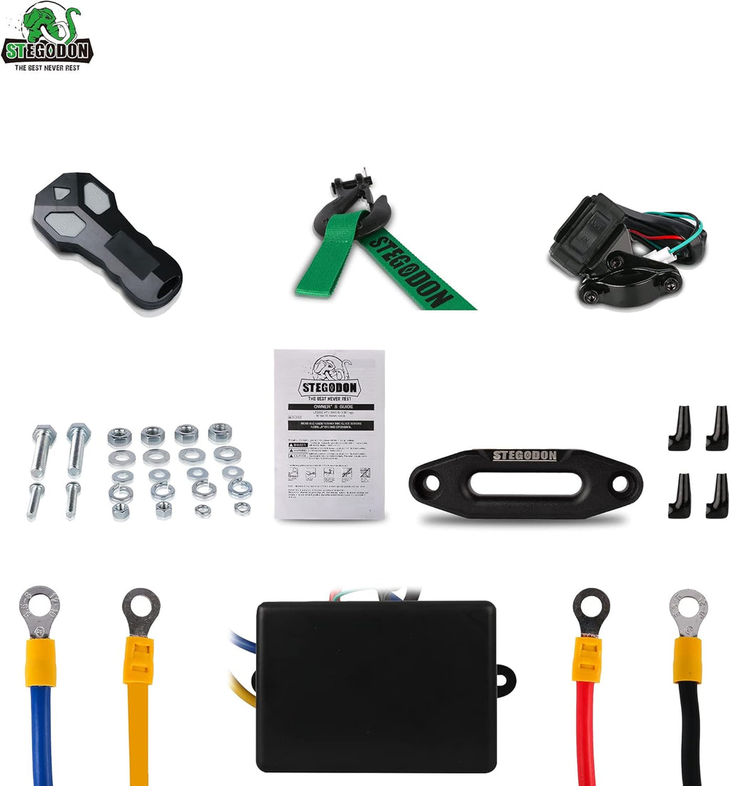 3500 lb. Load Capacity 12V Synthetic Rope Electric Winch with Wireless Remote Z58334
