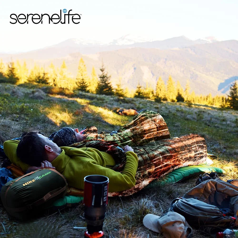 Double Sleeping Bag with Two Pillows, Lightweight & Waterproof, Includes Carrying Bag A399049