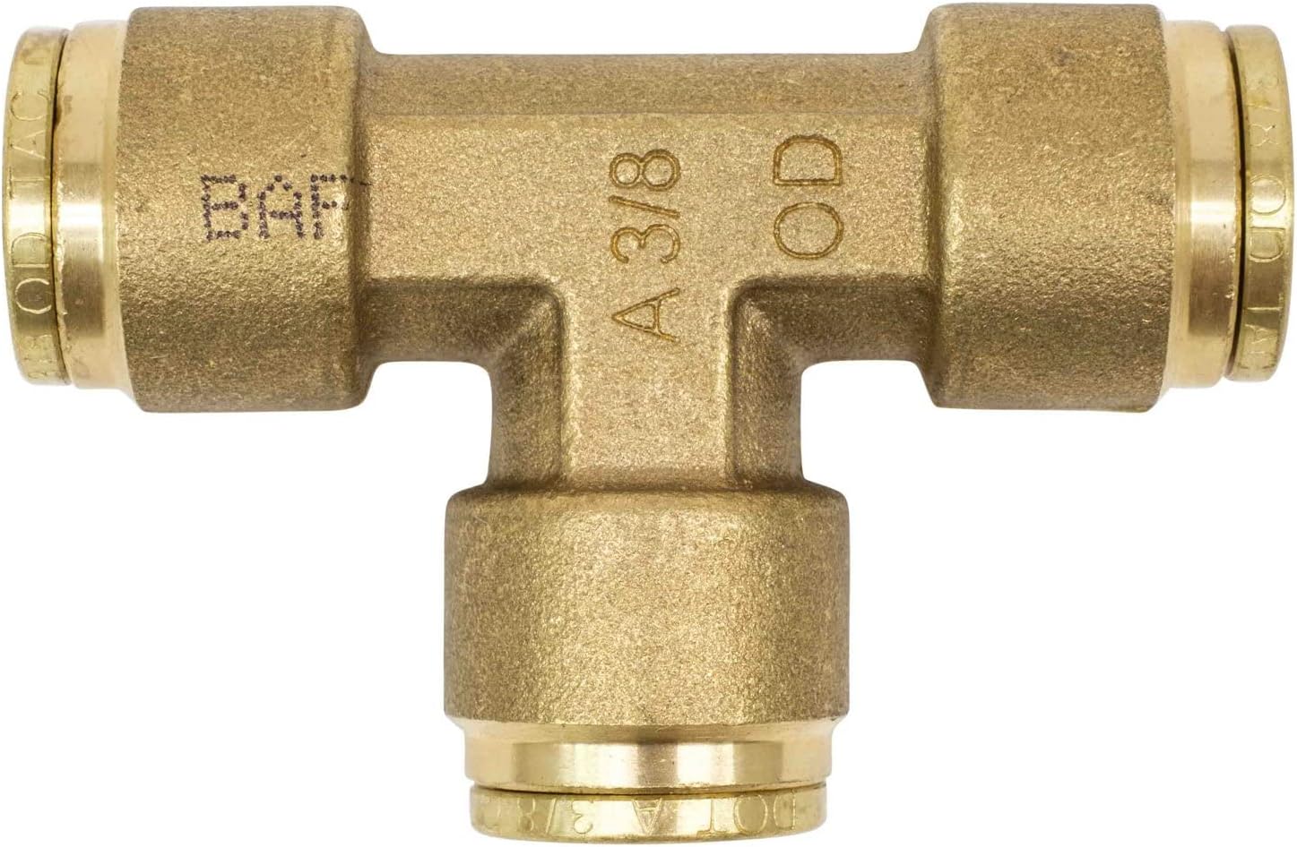 3/8" Tube OD Brass Push to Connect Union Tee Air Brake Tube Fitting (5 Pack) V199