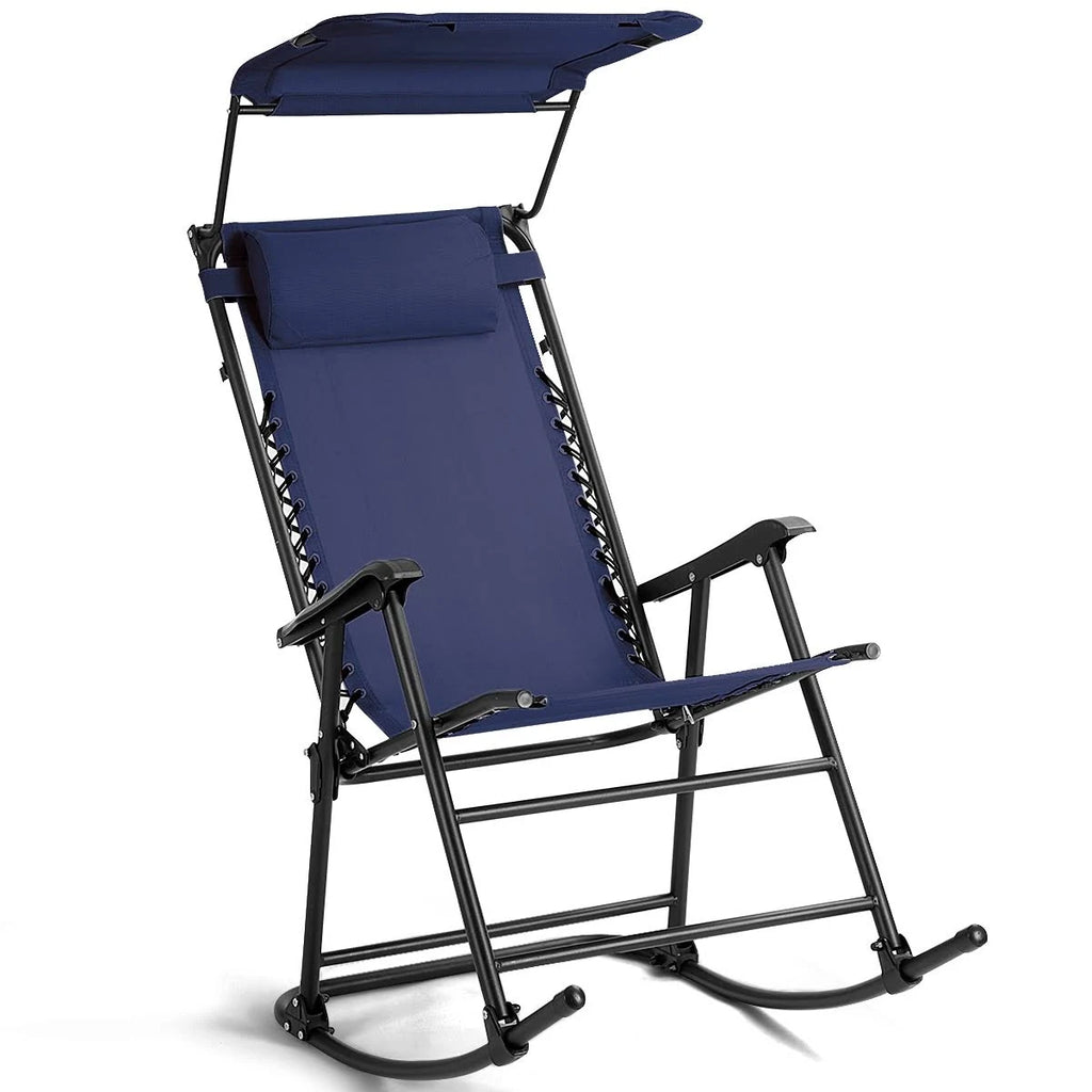 Blue Folding Rocking Chair with Canopy M225186