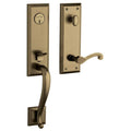 Satin Brass & Black Classic Lever Handleset V33095