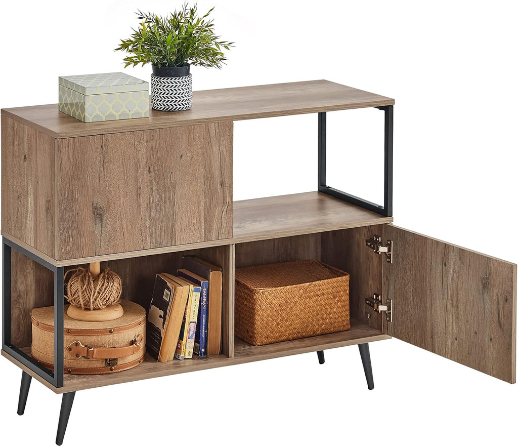 Brown Wood Console Table with Storage Cabinet X8573