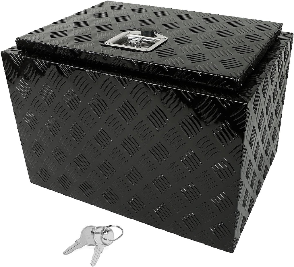 Truck Bed Tool Box with Lock Latch, 24 X 17 X 18 Inch Aluminum Black P447004