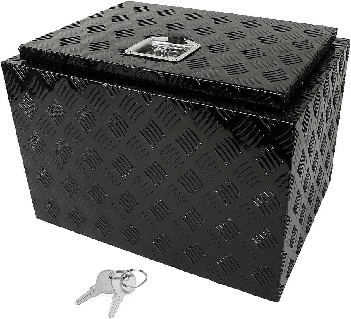 Truck Bed Tool Box with Lock Latch, 24 X 17 X 18 Inch Aluminum Black P447004