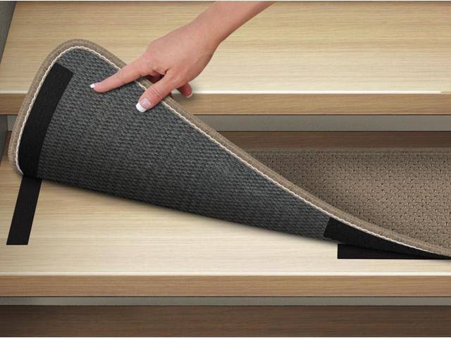 Set of 15 Attachable Carpet Stair Treads Camel Tan 9 in. x 36 in. F665