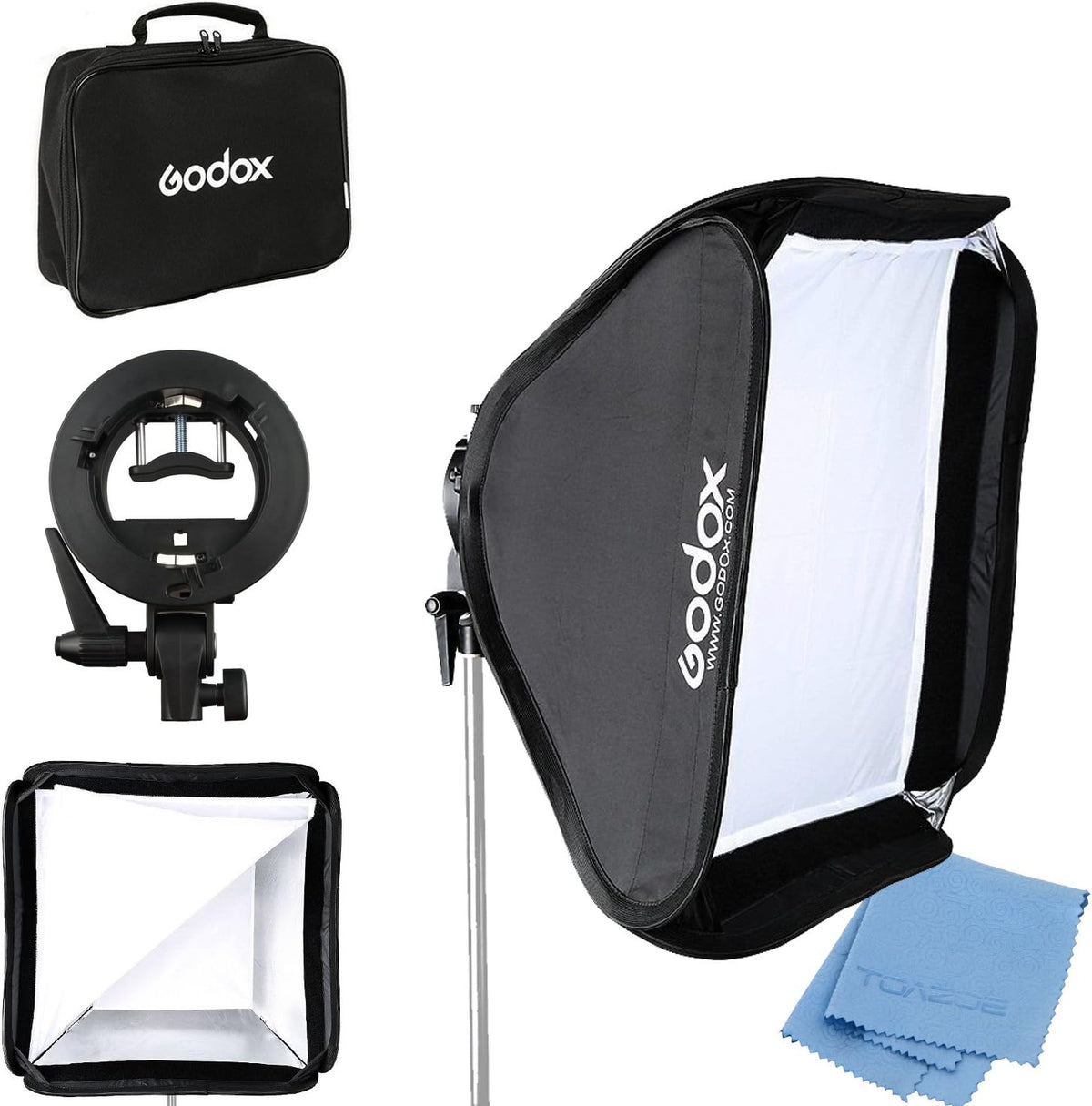 24"x 24" 60cmx60cm Foldable Universal Softbox with S Style Speedlite Bracket Pack of 2 G810759