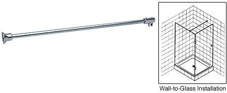 Chrome Frameless Shower Door Fixed Panel Wall-to-Glass Support Bar T481