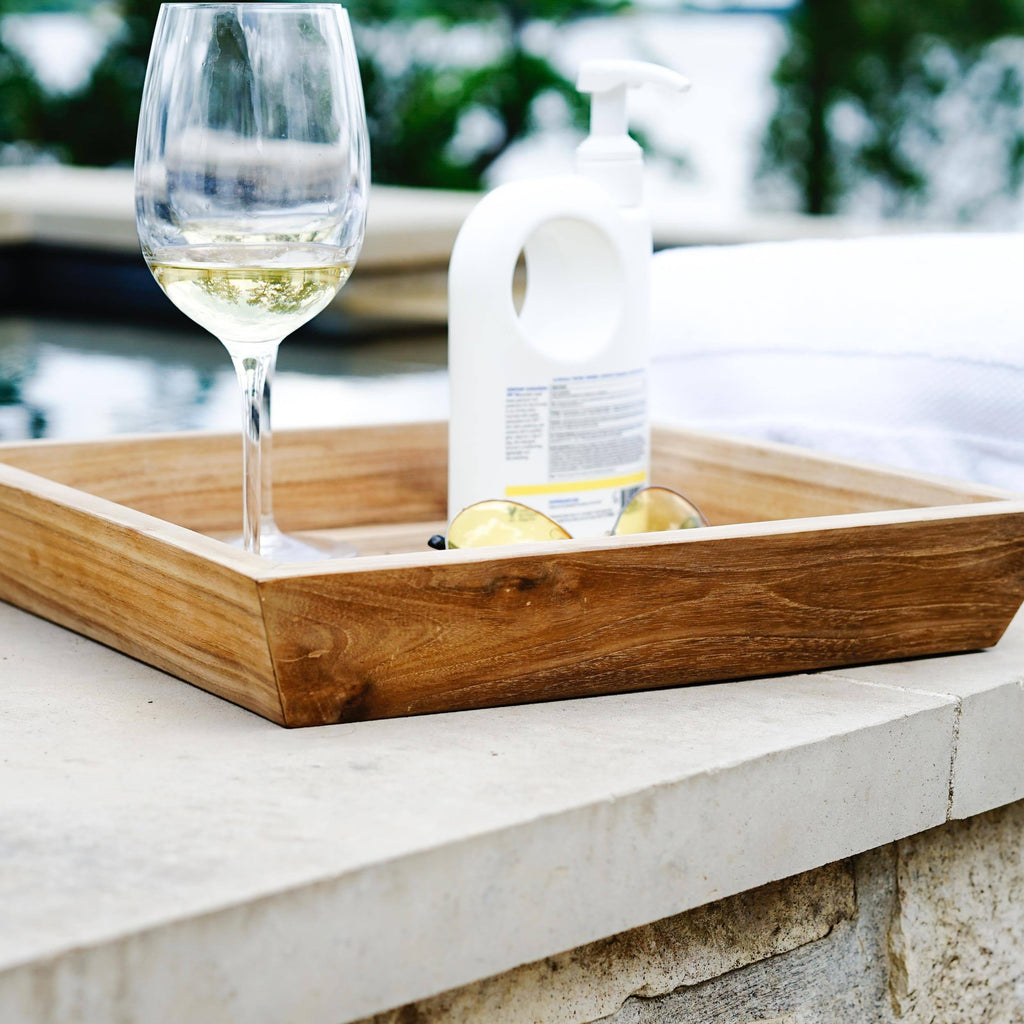 Catalina Teak Outdoor Serving Tray B12182