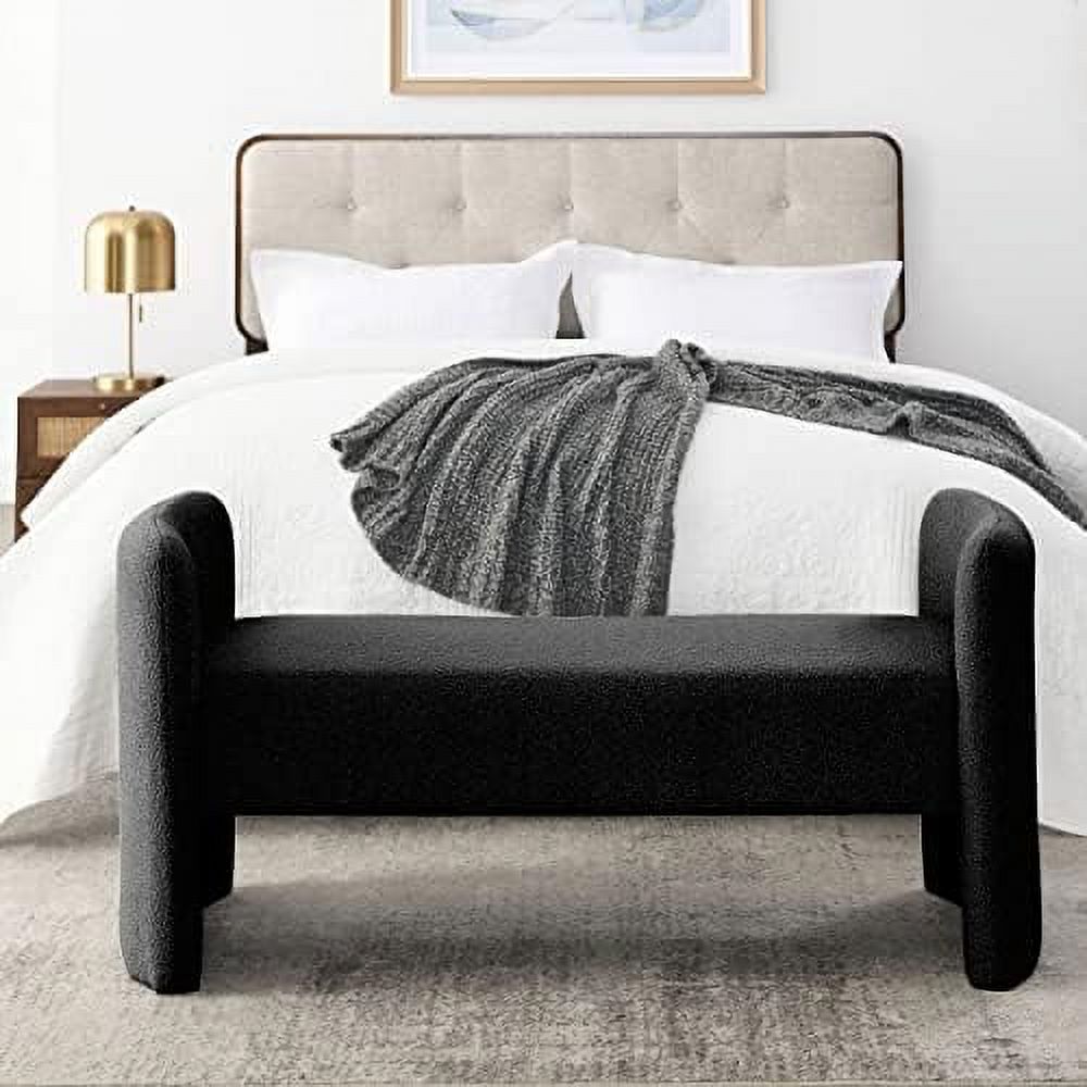 Black Velvet Ottoman Bench O765368