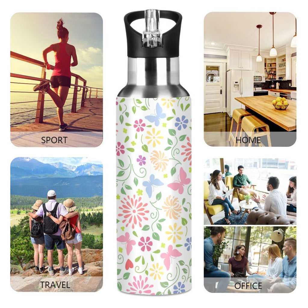 Stainless Steel Insulated Water Bottle with Straw Lid U2593