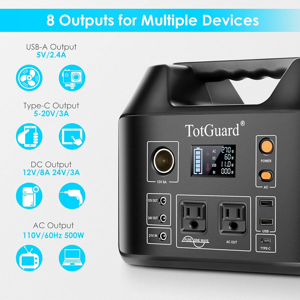 800W Portable Lithium Power Station with 2 AC Outlets Z980760