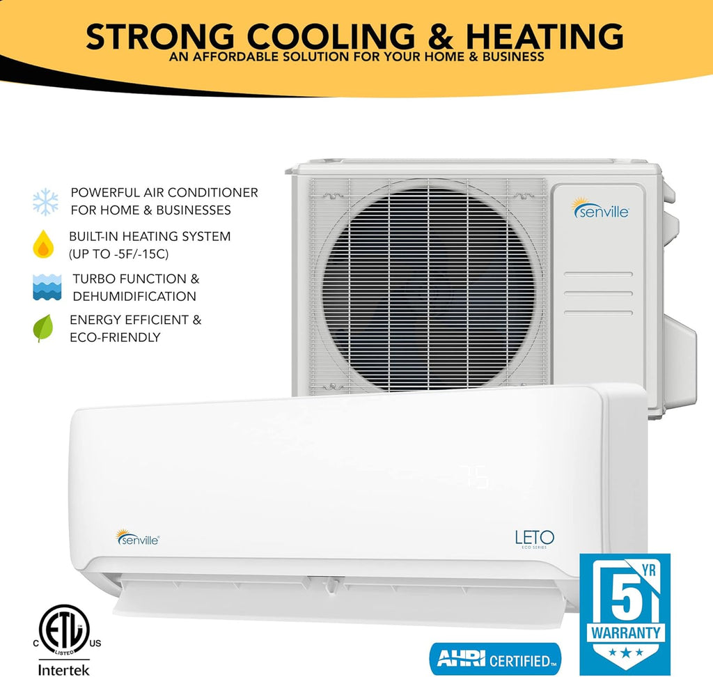 9000 BTU 208/230V Mini Split Air Conditioner Heat Pump N19517