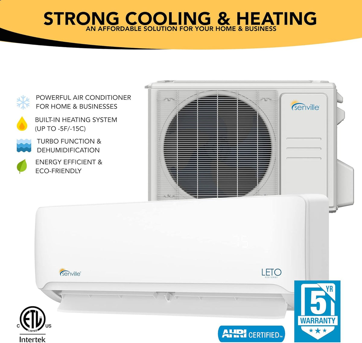9000 BTU 208/230V Mini Split Air Conditioner Heat Pump N19517