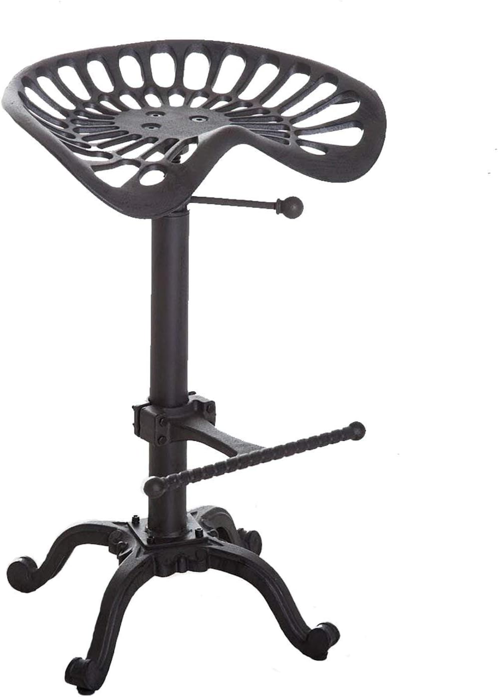 Industrial Bar Stool with Cast Iron Tractor Seat J2421