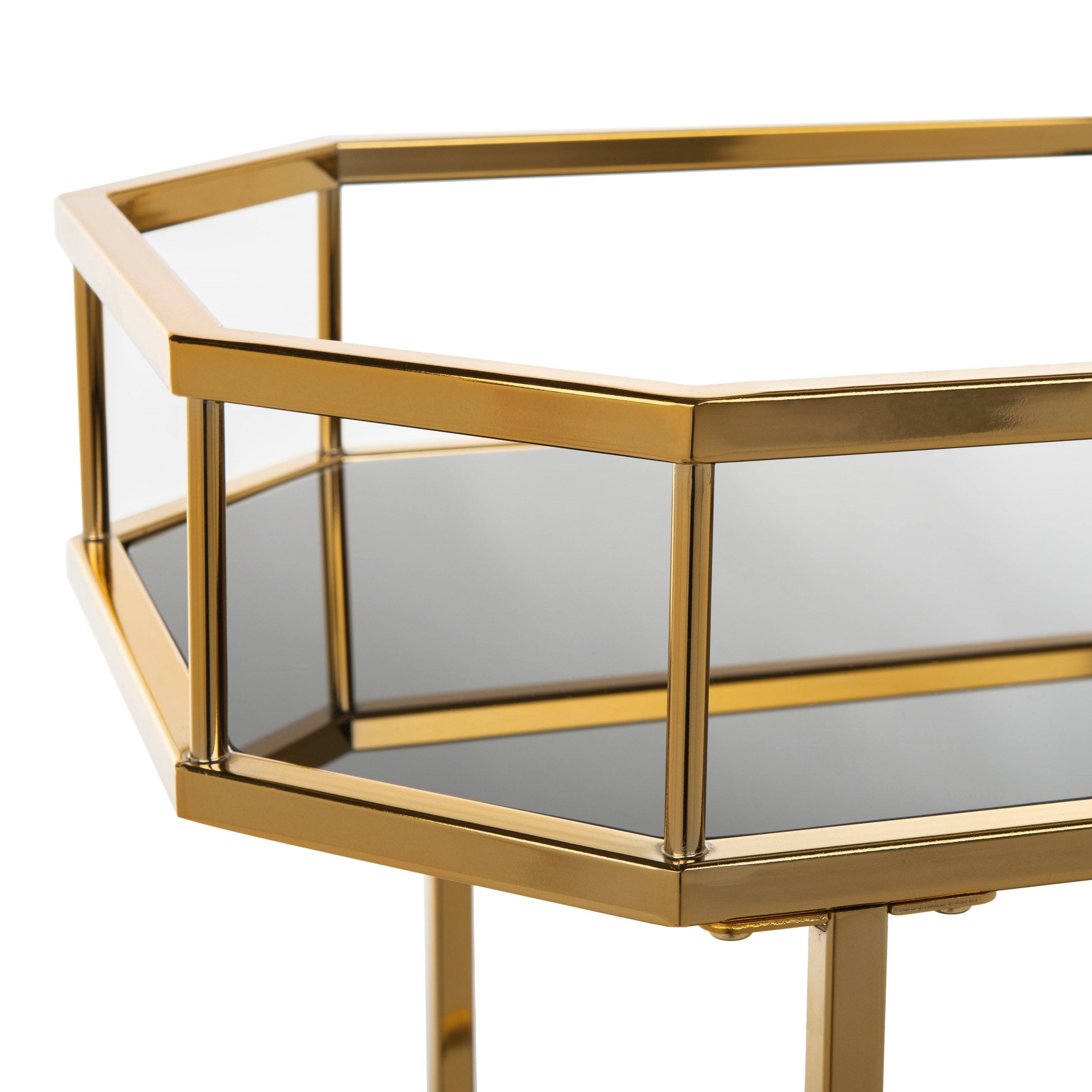 Brass 2 Tier Octagon Bar Cart A7522